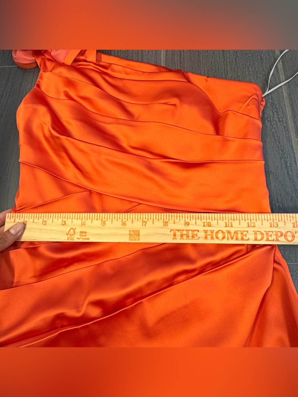 One-Shoulder Orange Cocktail Dress - Picture 8 of 12